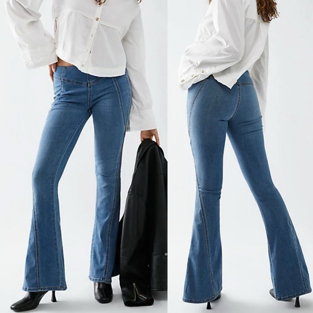 Free People Blue Flare & Wide Leg Jeans